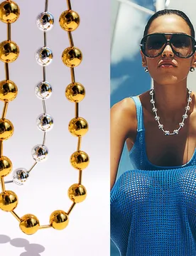 Best-selling Personalized Hollow Ball Beaded Necklace Metal Balls for Layered Wear Hip-hop Style Collarbone Chain M141 - Aliexpress - FashionsVida