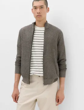 Cotton Rich Smart Funnel Neck Jumper Neutral male - M&S - FashionsVida