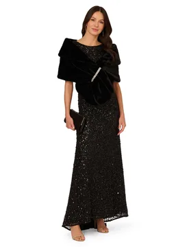 Women's Faux Fur Wrap in Black - Black - Size: One Size - Adrianna Papell - FashionsVida