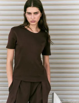 Camiseta pointelle manga corta - Sfera - FashionsVida