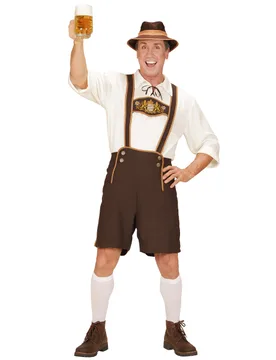 Bayrisches Trachtenkostüm für Herren in Übergröße braun-weiß - male - Widmann - FashionsVida
