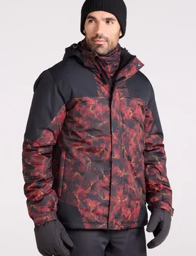 Shadow II Mens Printed Ski Jacket - Orange - Mountain Warehouse - FashionsVida