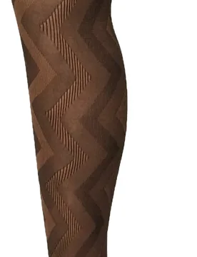 Womens - Ladies Coloured 80 Denier Opaque Fashion Tights - Weave - Brown - Size Medium - Sock Snob - FashionsVida
