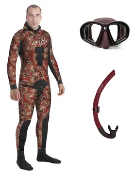 Muta Per Pesca Subacquea Pack Fire Red Camo Basic 3 Mm - Spetton - FashionsVida