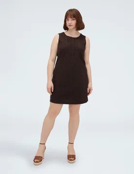 Vestido tubo glam en sangallo cierre posterior con botón y gota - Fiorella Rubino - FashionsVida