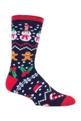 Mens Lite Thermal Christmas Socks - - Size: L