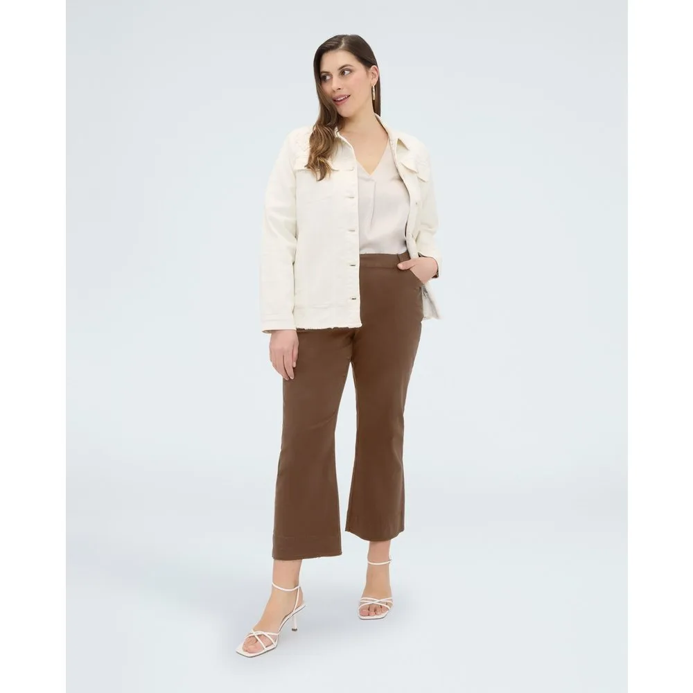 Pantalones de mujer kick flare acampanados de algodón - Fiorella Rubino - FashionsVida