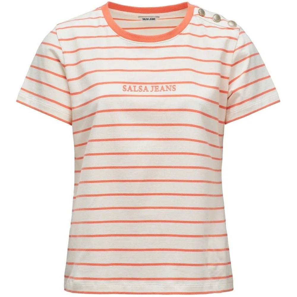 Camiseta de rayas con branding de mujer - Salsa Jeans - FashionsVida