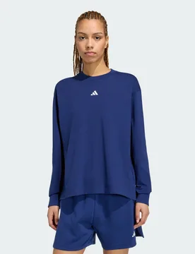 T-SHIRT A MANICHE LUNGHE A 3 STRISCE STUDIO BOYFRIEND XL Dark Blue - Adidas - FashionsVida