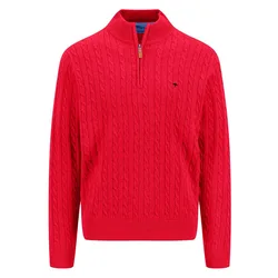 Pull à Demi-zip Cable Poppy Red S