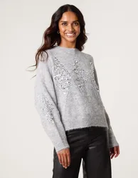 Diamond Sequin Jumper - M/L / GREY - female