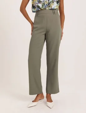 Mid Rise Straight Leg Trousers Green female - Saba - FashionsVida