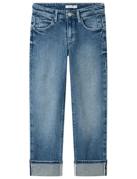 Jeans Rose Straight Fold Fit Nkf Medium Blue Denim 14 Anni - Name it - FashionsVida