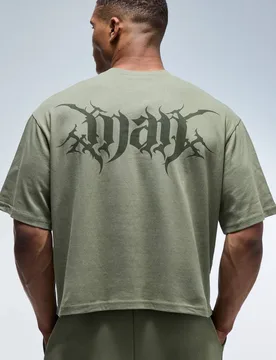 Herren Herren Aktiv Kastenförmiges Oberteil Olive Größe XS - boohooMAN - FashionsVida