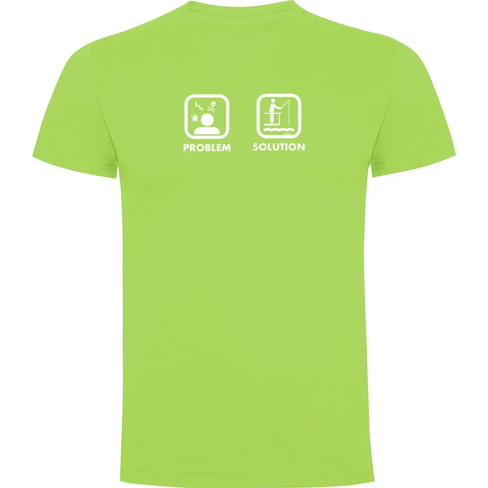 Problem Solution Fish Short Sleeve T-shirt Light Green XL Men - Kruskis - FashionsVida