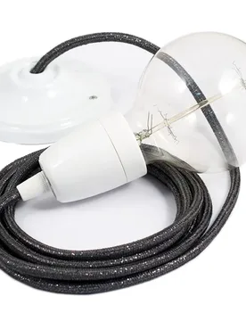 Cables Suspension Luminaire Rl03 50 Cm Glittering Grey / White One Size - Creative - FashionsVida