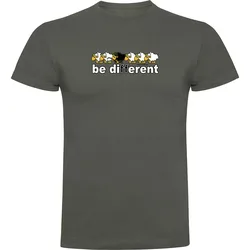 Be Different Fish Short Sleeve T-shirt Dark Army Green 2XL Men
