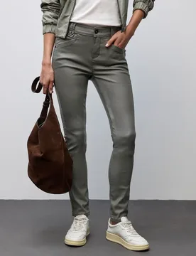Slim Fit Coated Hose female Grün - Street One - FashionsVida