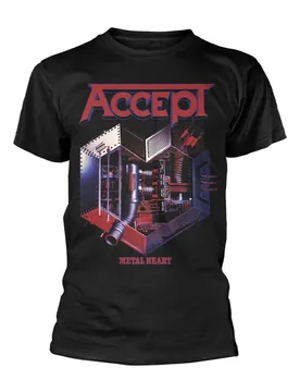 T-Shirt - Metal Heart - S bis 3XL - für Männer - Größe XXL - schwarz - Lizenziertes Merchandise! - Männer - male - Accept - FashionsVida