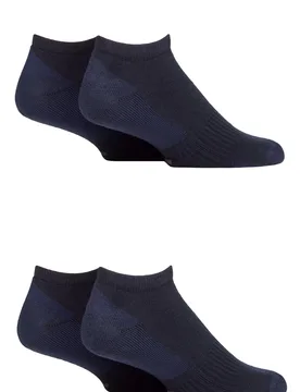 Mens 4 Pair Cushioned Sports Trainer Socks Navy 6-11 - Blue - Size: 6-11 Mens - Jeep - FashionsVida