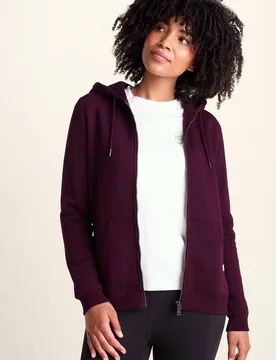Women's 'Mia' Supersoft Zip Hoodie in Aubergine Size: 10 - Aubergine - Size: 10 - TOG24 - FashionsVida