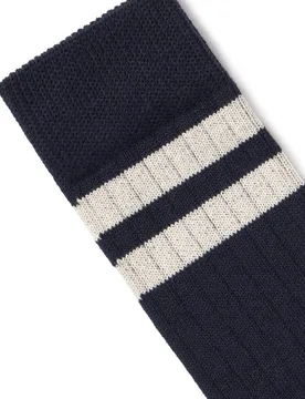 Calcetines altos de hombre con rayas y puntera en contraste - Ecoalf - FashionsVida