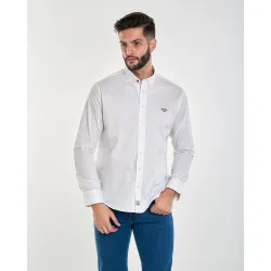 Camisa de hombre corte regular liso color blanco