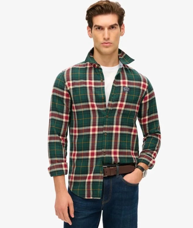 Superdry Herren Langärmliges Baumwoll-holzfällerhemd Grün - Größe: S - 69.99 - FashionsVida