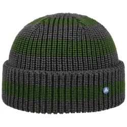 Twotone Stripes Beanie Hat by - green - Female - Size: One Size