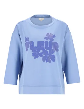 Roundneck sweatshirt w slits 3/4 sleeve AW female - XS - FashionsVida