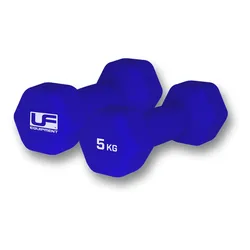 Sechseckige, mit Neopren überzogene Hanteln (x2) - Bleu - unisex - Size: 2x5 kg