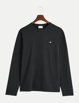 Gant Langarmshirt Shield Schwarz L - Gant - FashionsVida