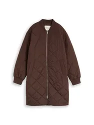 Quilted bomber collar coat female