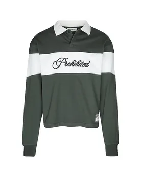 Maillot de rugby vert foncé L - Prohibited - FashionsVida
