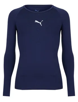 Mens Liga Baselayer Tee Ls T-Shirt In Peacoat - Blue - Size Large - Puma - FashionsVida