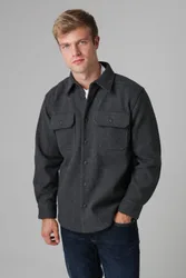 Mens Brushed Back Fleece Long Sleeve Shirt - - Size: S