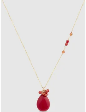 Collar áfrica moda acabado en oro de 18 quilates con coral - Luxenter - FashionsVida
