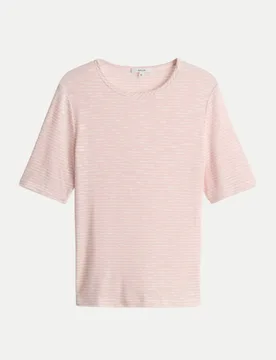 Gestreiftes Jerseyshirt Sambi Rosa 42 - Opus - FashionsVida