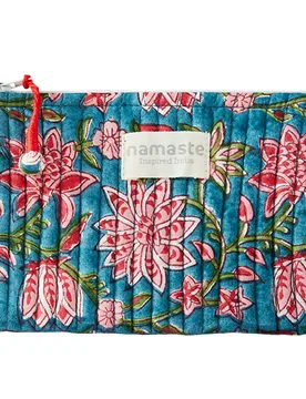 Sanganeri Block Printed Purse - Blue - Natural Collection Select - FashionsVida