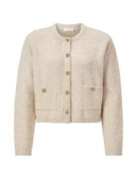 Crew-Neck Cardigan Bouclé female - XL - FashionsVida