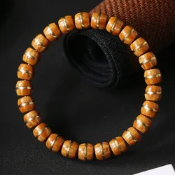 Purple Gold Rat "Yixiantian" Inlaid Bracelet with Old-Style Hamburger Beads, Single-Loop, Exquisitely Crafted, Original Ecologic