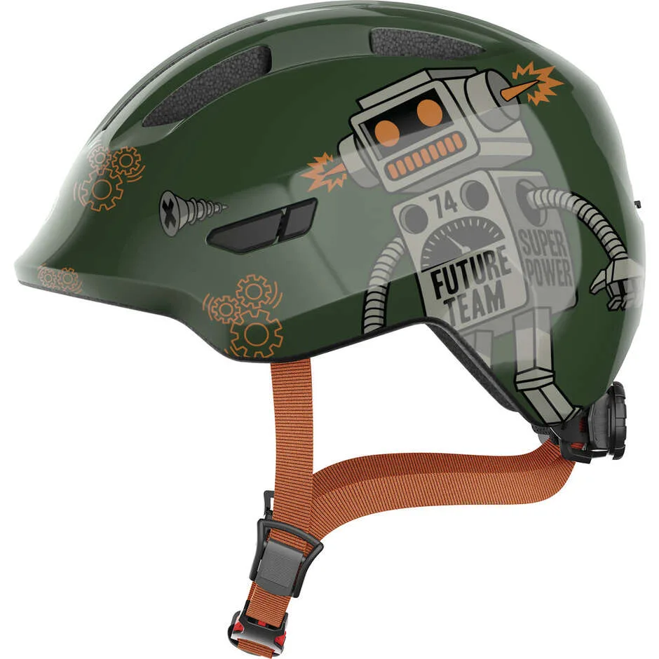 Casco Bici Bambino SMILEY 3.0 Green Robot taglia S - ABUS - FashionsVida