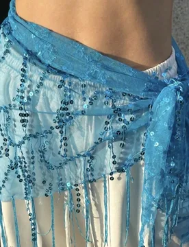 Nuevo estilo Pañuelo de cadera con flecos y lentejuelas para danza del vientre, traje de danza del vientre, faja triangular para práctica de danza d - Shein - FashionsVida