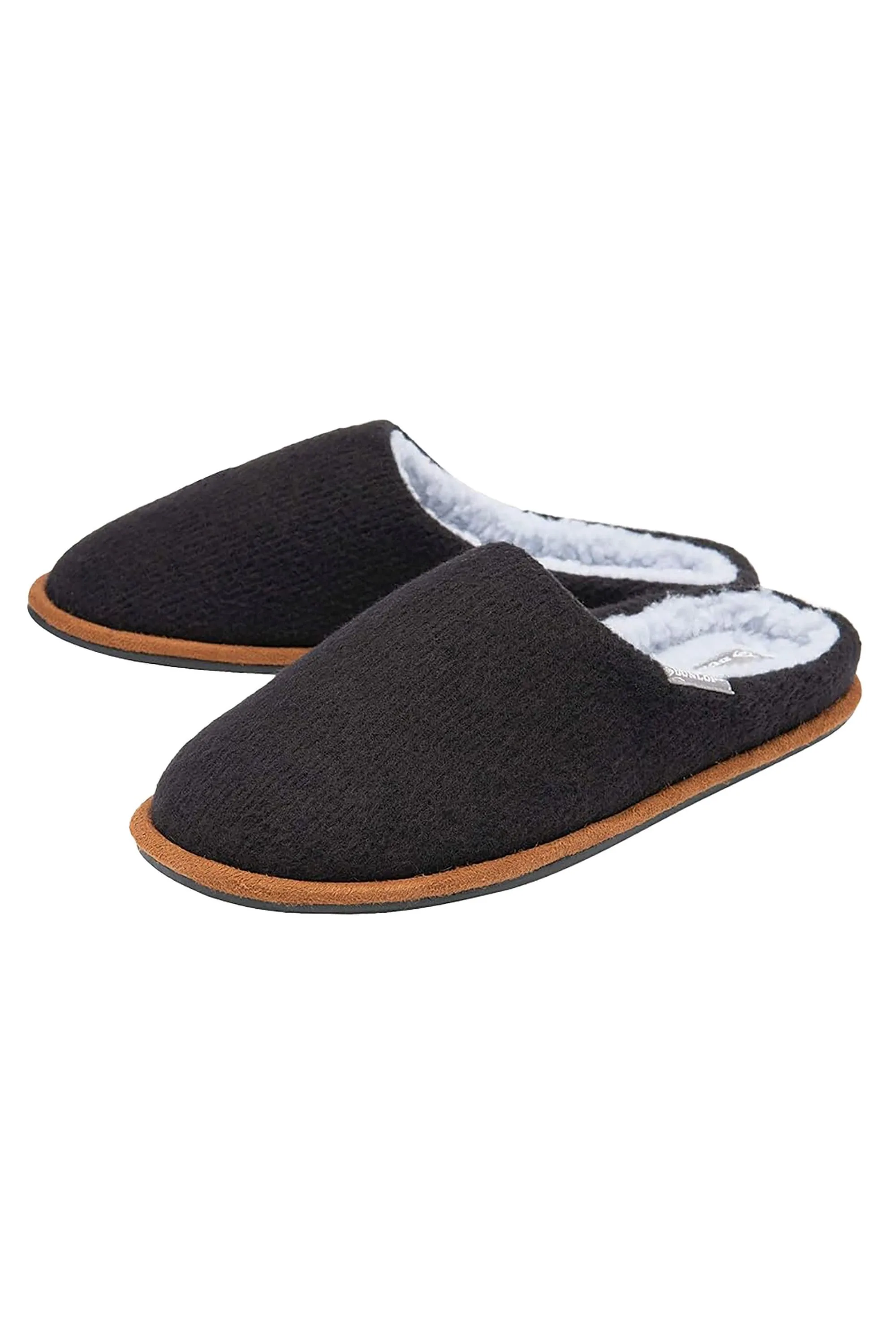 Mens Plush Lined Mule Slippers With Memory Foam - - Size: 8 - Dunlop - FashionsVida