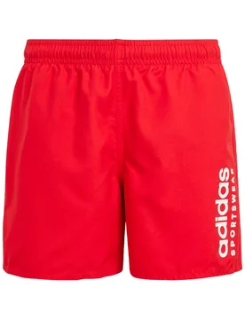 Kids Unisex Essentials Logo Clx Swim Shorts - Red Recycled Material - Size 5-6y - ADIDAS Sportswear - FashionsVida