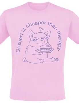 T-Shirt - Dessert Is Cheaper Than Therapy. - M bis 3XL - für Männer - Größe L - rosa - Männer - male - Todd Goldman - FashionsVida
