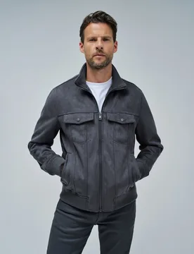 Chaqueta de hombre bomber de ante - Salsa Jeans - FashionsVida