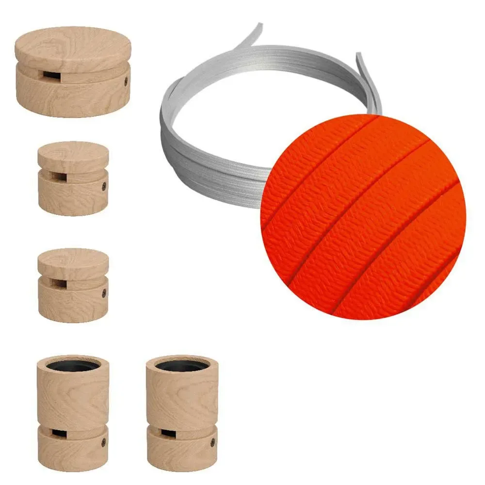 Cables Kit D´éclairage Wiggle Filé System Cf15 5 M 5 Unités Brown / Neon Orange One Size - Creative - FashionsVida