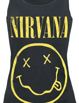 Top - Logo - XL - für Damen - Größe XL - schwarz - Lizenziertes Merchandise! - Frauen - female - Nirvana - FashionsVida