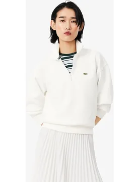 Sudadera de mujer de piqué de cuello alto con cremallera en - Lacoste - FashionsVida